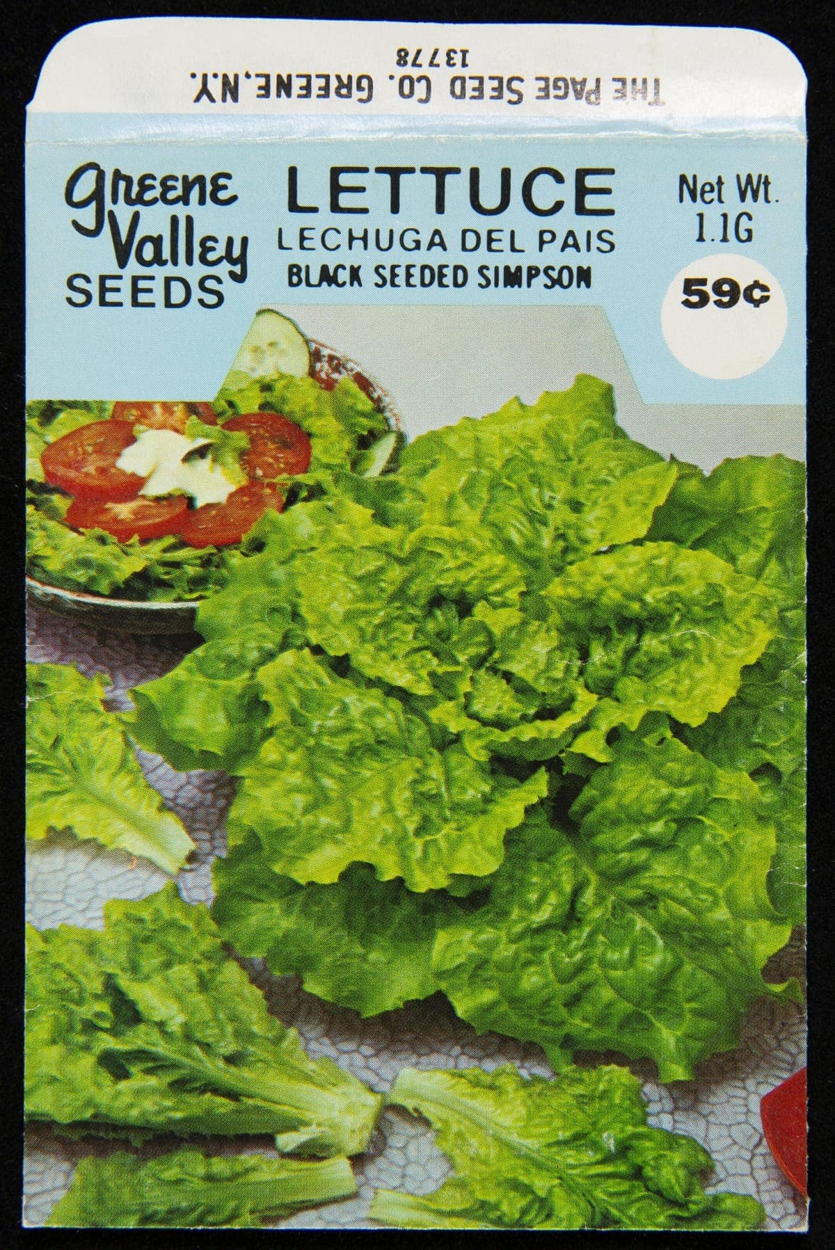 Page Seed Company "Lettuce" Seed Packet, circa 1998
