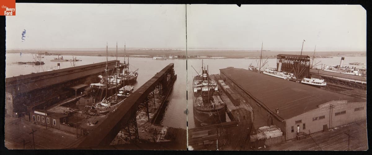 Panoramic View of the Southern Railway Terminals, Mobile, Alabama, 1900-1915