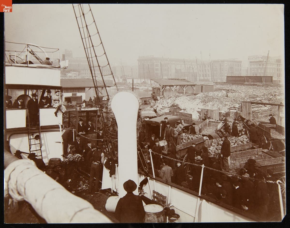 Unloading a Banana Steamer, Baltimore, Maryland, circa 1905