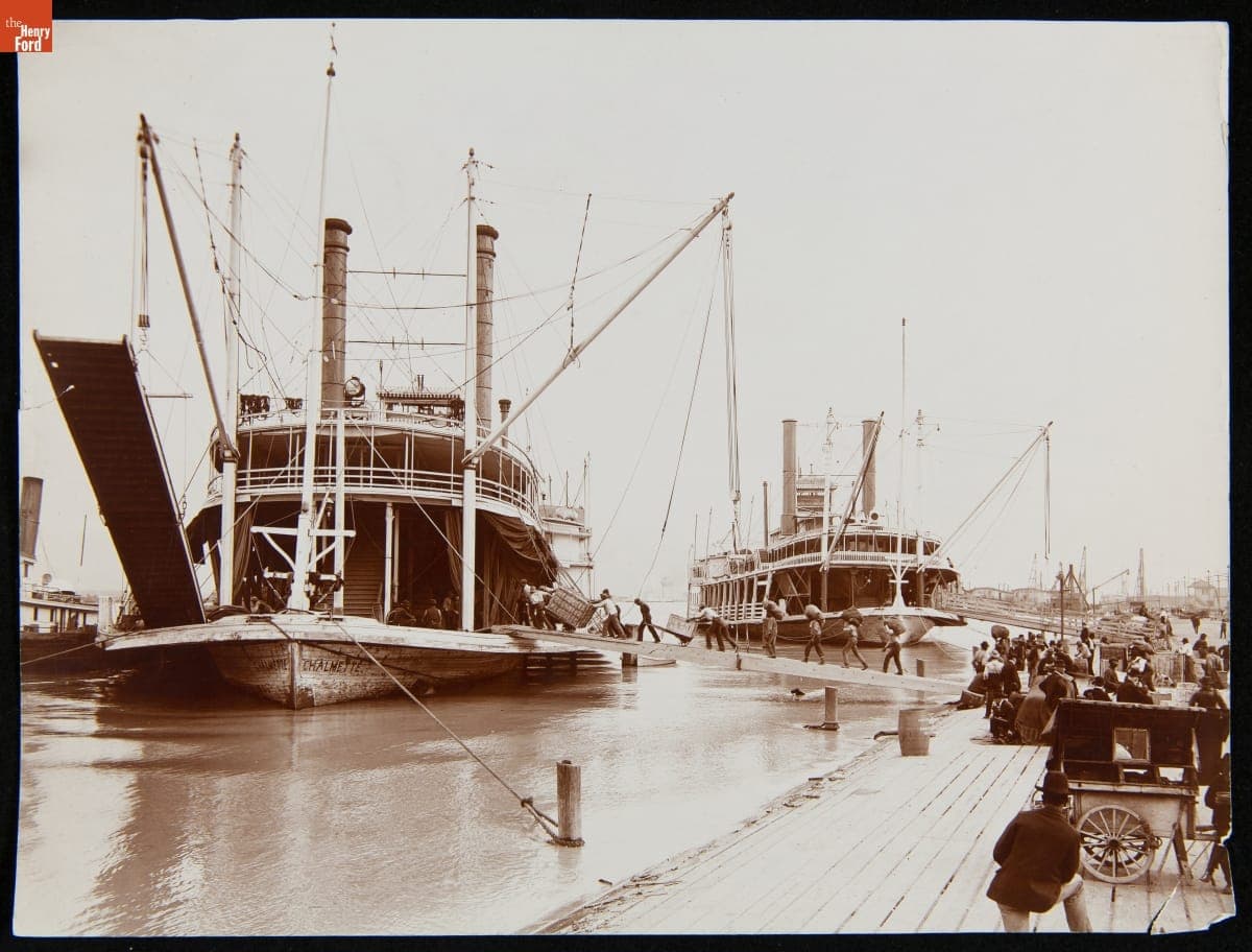 Loading a River Packet during High Water, New Orleans, Louisiana, March 23, 1903