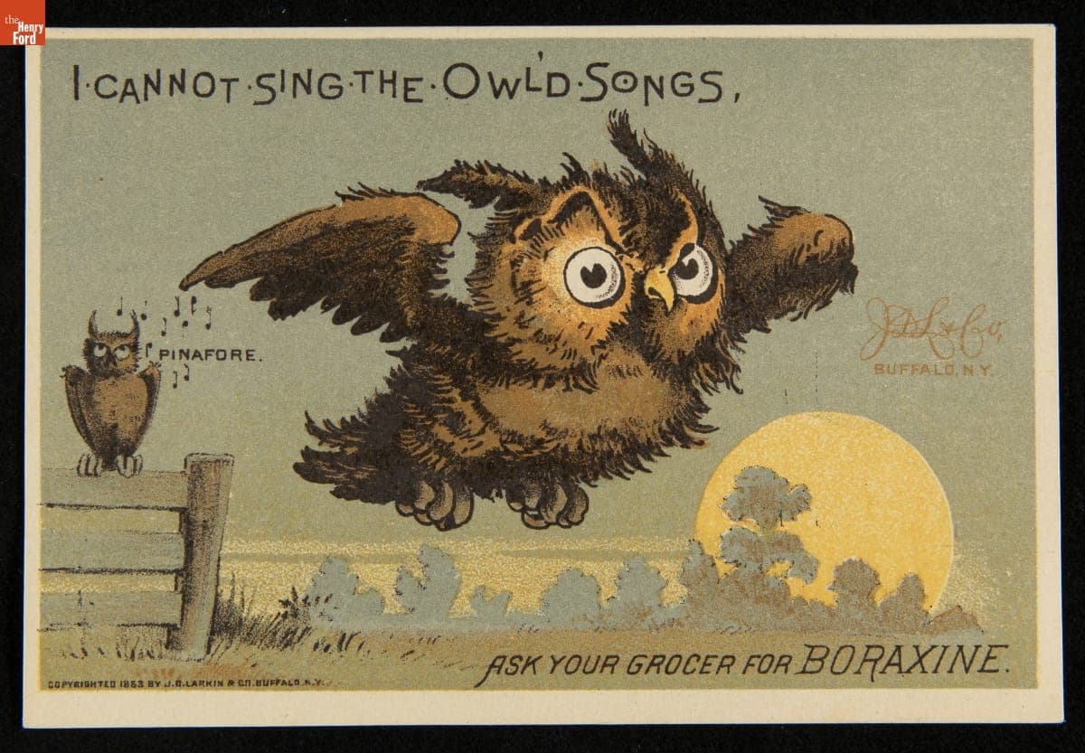Trade Card for "Boraxine" Soap, J.D. Larkin & Co., 1883
