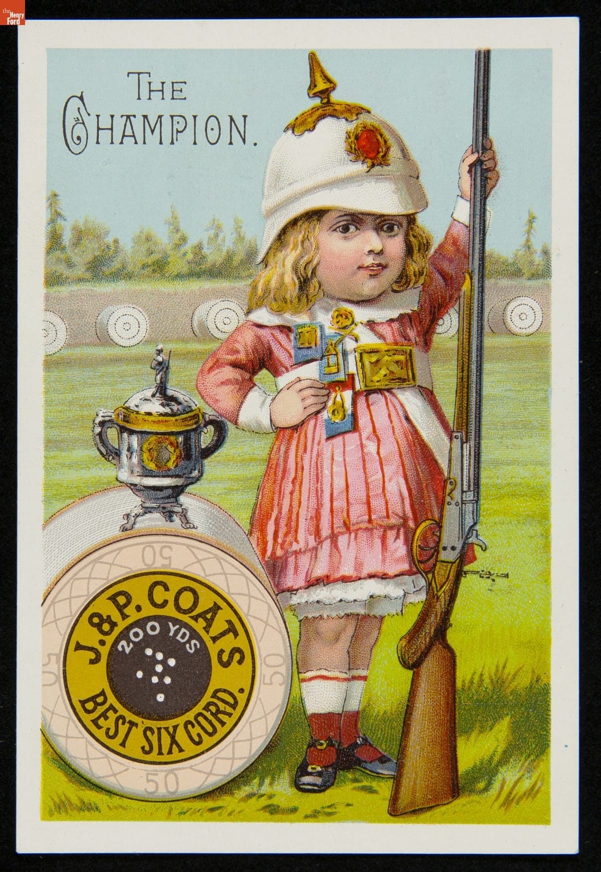 Trade Card for Six Cord Sewing Thread, J. & P. Coats, 1880-1900