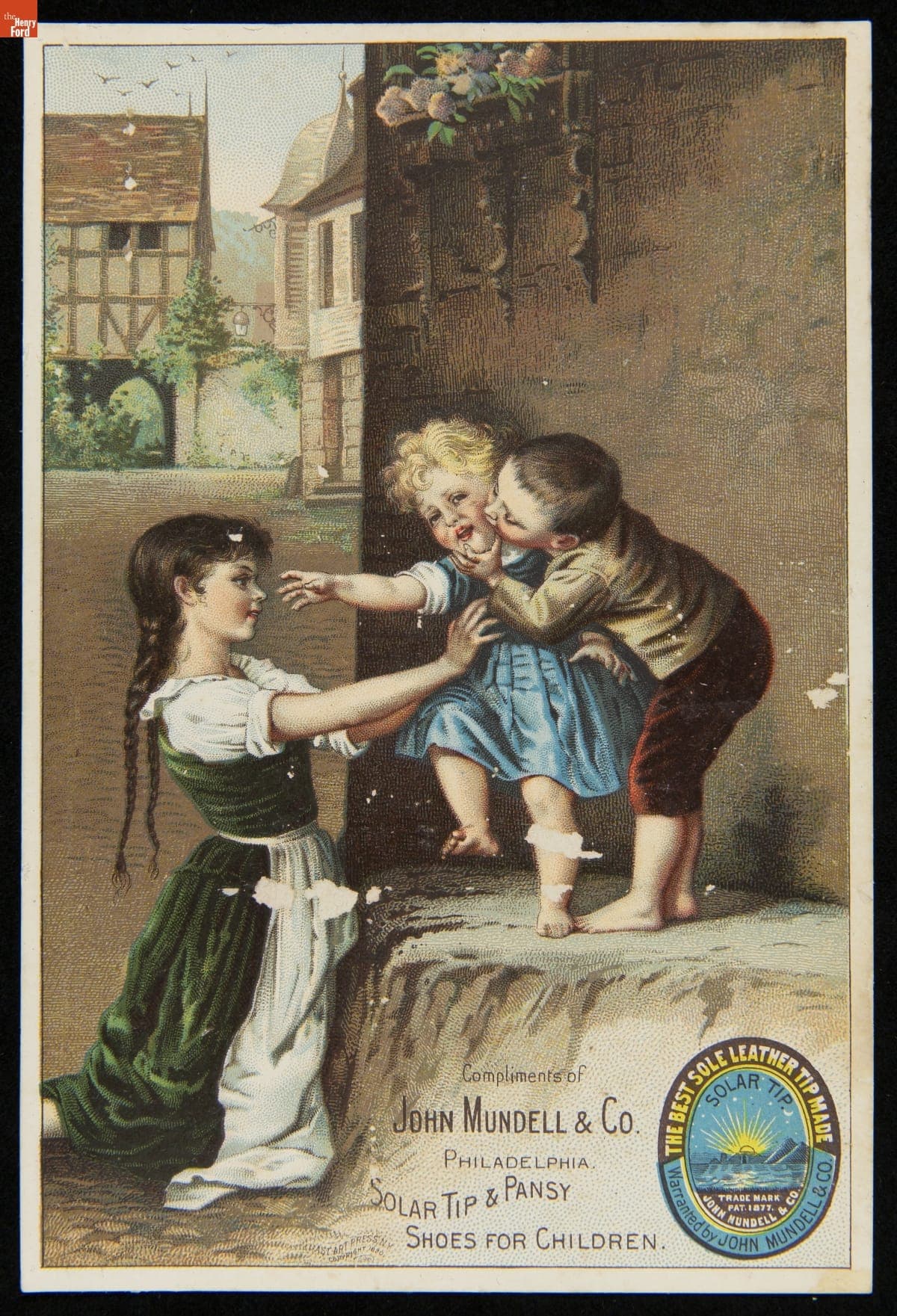 Trade Card for Solar Tip & Pansy Shoes for Children, John Mundell & Co., 1880-1890