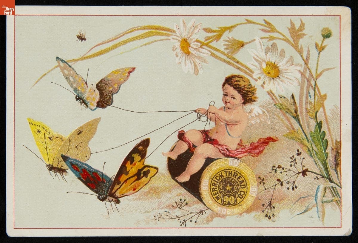 Trade Card for Merrick's Six Cord Soft Finish Spool Cotton, Merrick Thread Co., 1880-1900