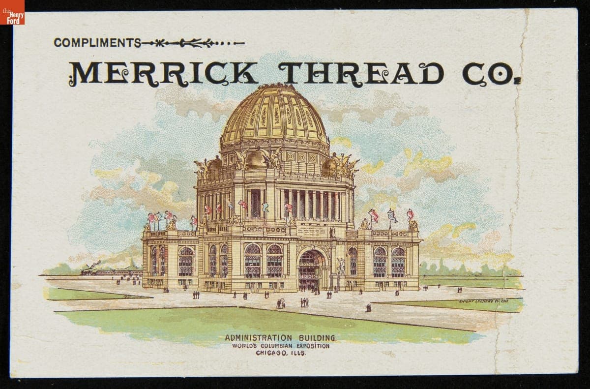 Trade Card for Merrick's Spool Cotton, Merrick Thread Co., 1893-1898