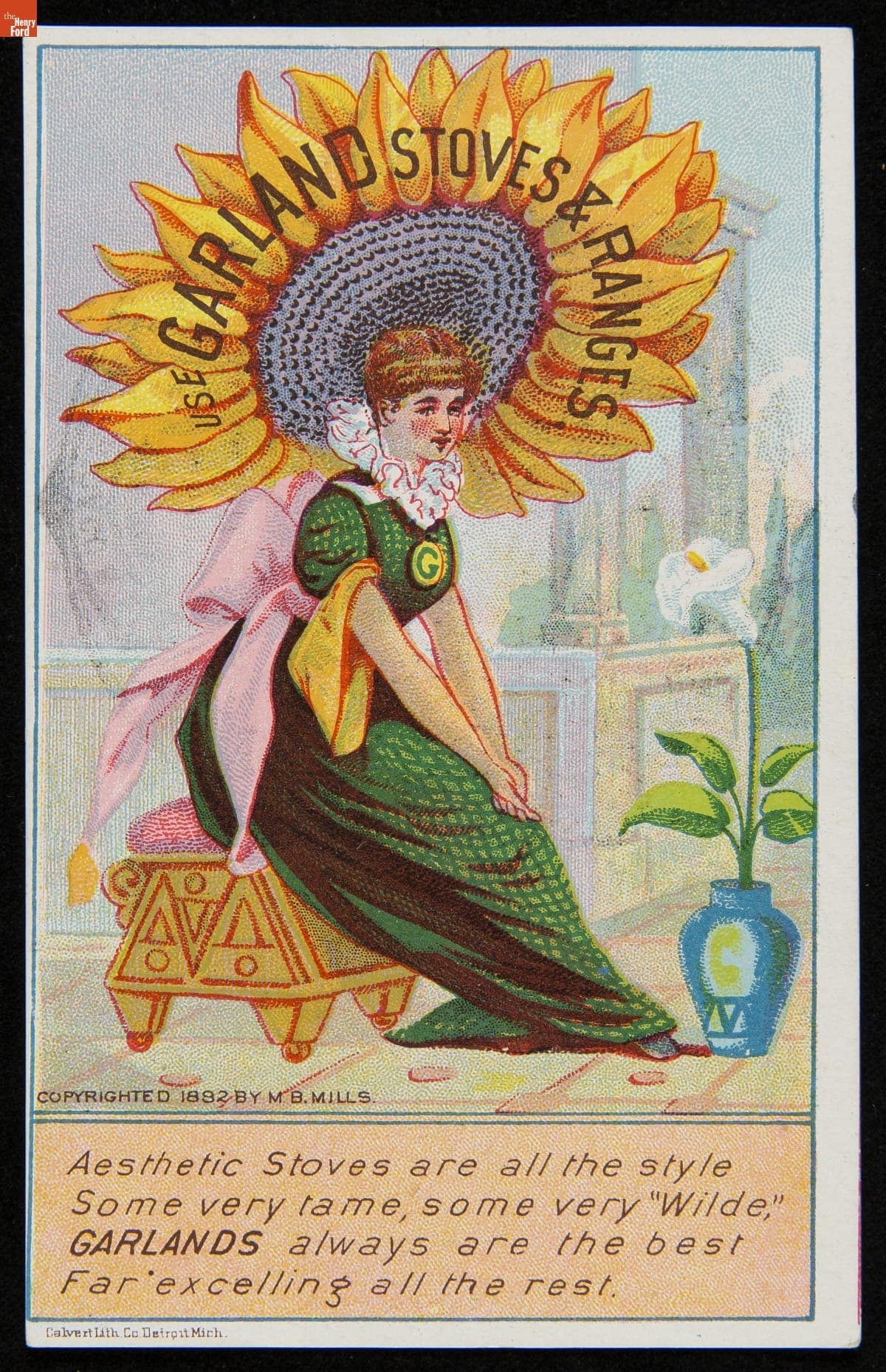 Trade Card for Garland Stoves and Ranges, Michigan Stove Co., 1882
