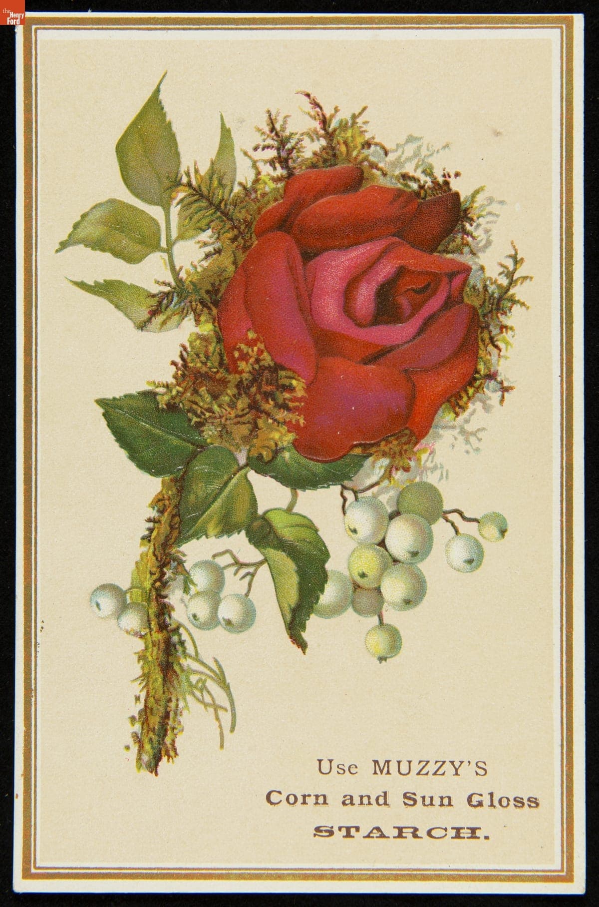 Trade Card for Muzzy's Corn and Sun Gloss Starch, Muzzy Starch Co., 1880-1900