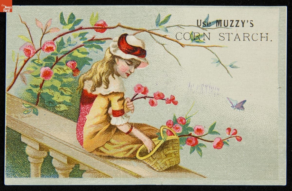 Trade Card for Muzzy's Corn Starch, Muzzy Starch Co., 1880-1900