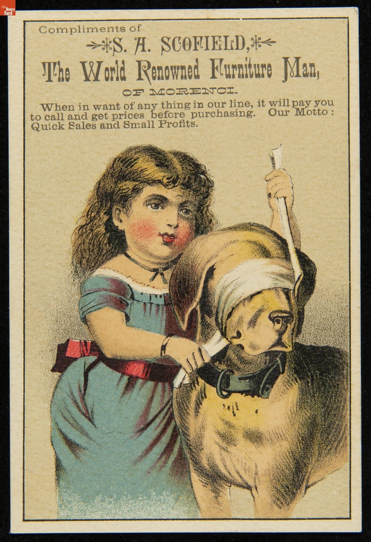 Trade Card for S. A. Scofield Furniture, S.A. Scofield & Son, 1880-1900