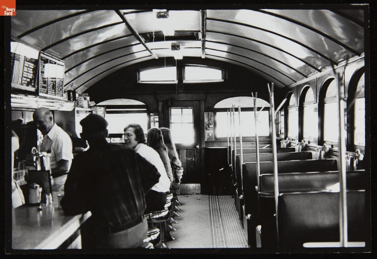 Interior of  Larry's Diner in Fairfield, Connecticut, circa 1975