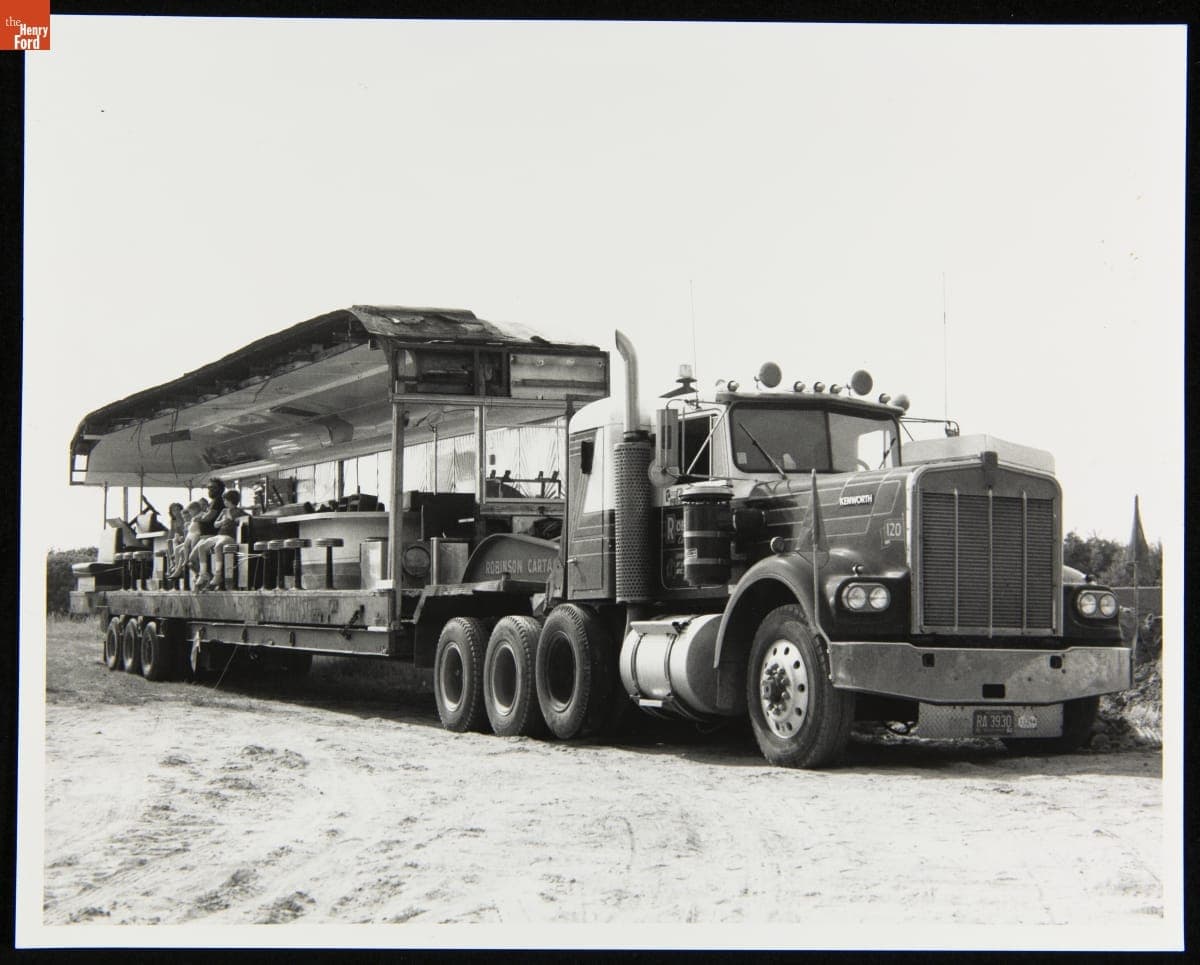 One Half of Uncle Bob's Diner Being Moved, circa 1970