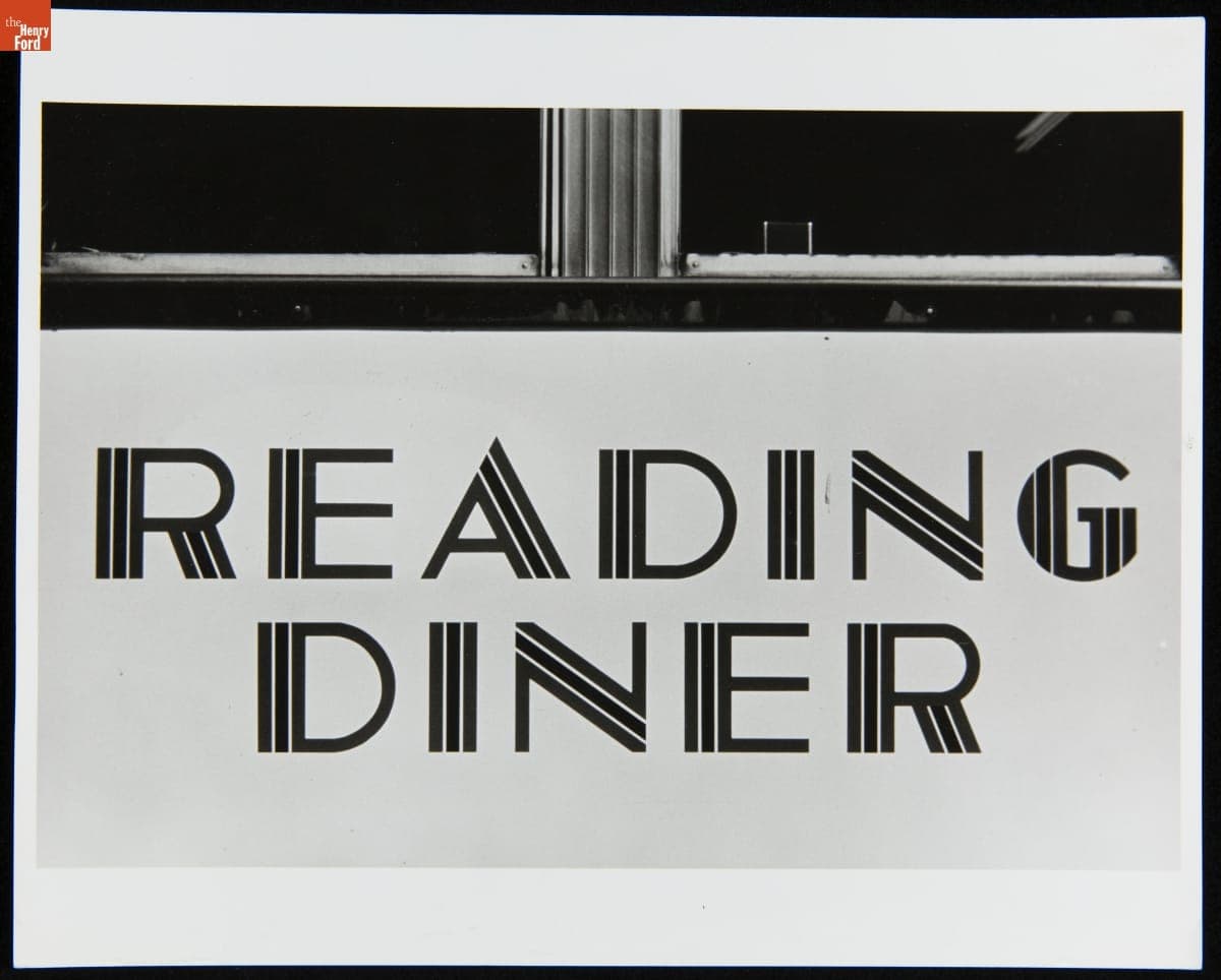 Detail of Porcelain Enamel Facade of Reading Diner, Reading, Massachusetts, circa 1941