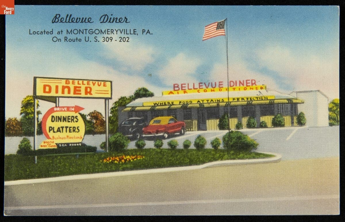 Bellevue Diner, Montgomeryville, Pennsylvania, circa 1950