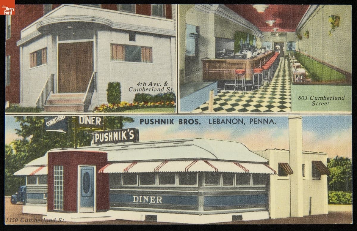 Pushnik Bros. Diners, Lebanon, Pennsylvania, 1940-1960