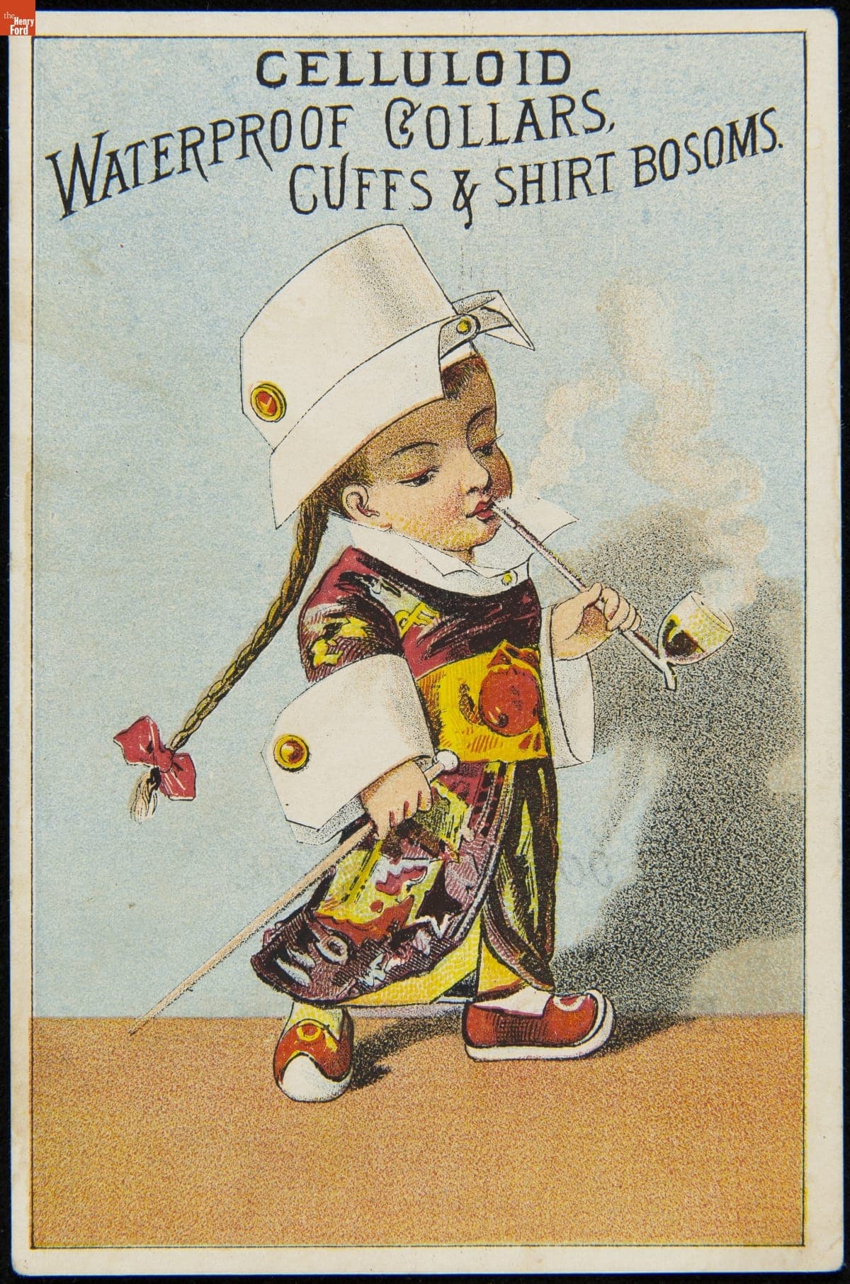 Trade Card for Celluloid Waterproof Collars, Cuffs & Shirt Bosoms, 1870-1895