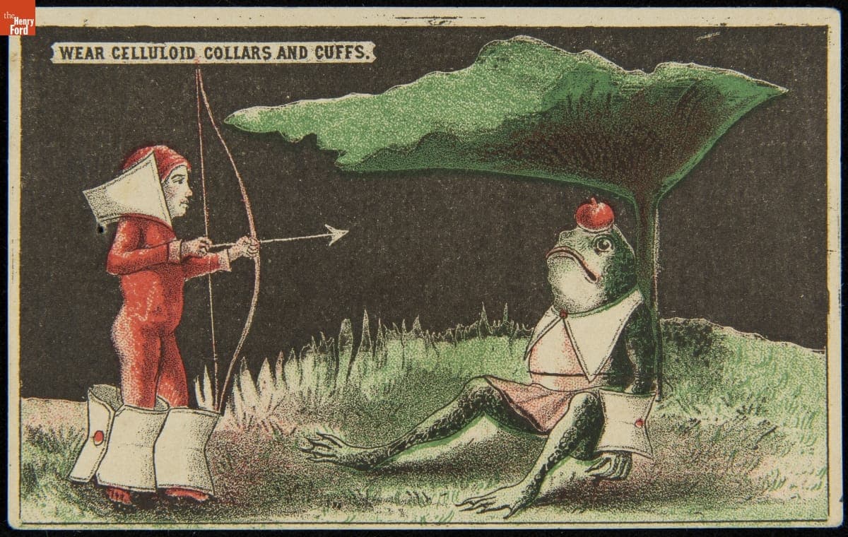 Trade Card for Celluloid Waterproof Collars, Cuffs & Shirt Bosoms, 1870-1895