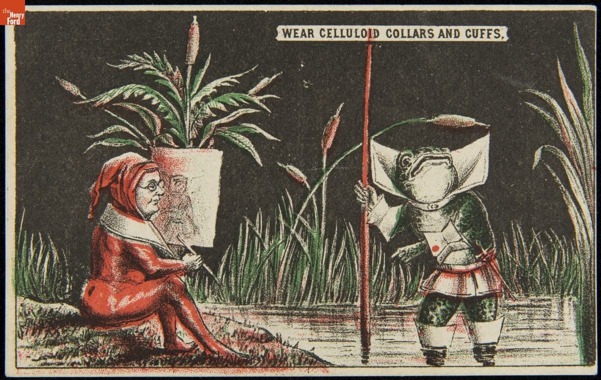 Trade Card for Celluloid Waterproof Collars and Cuffs, 1870-1895