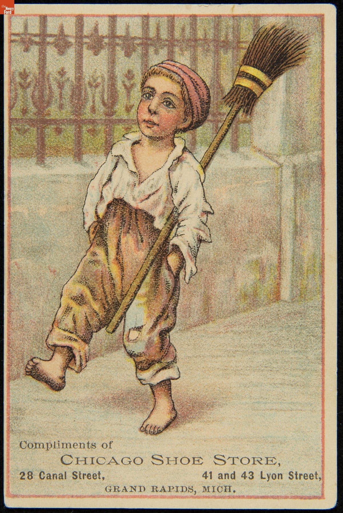 Trade Card for the Chicago Shoe Store, 1870-1890