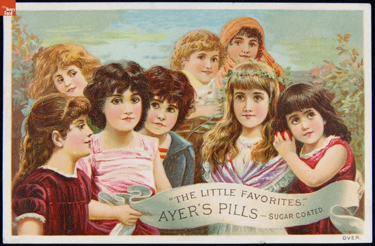 Trade Card for Ayer's Sugar Coated Pills, "The Little Favorites," 1880-1900