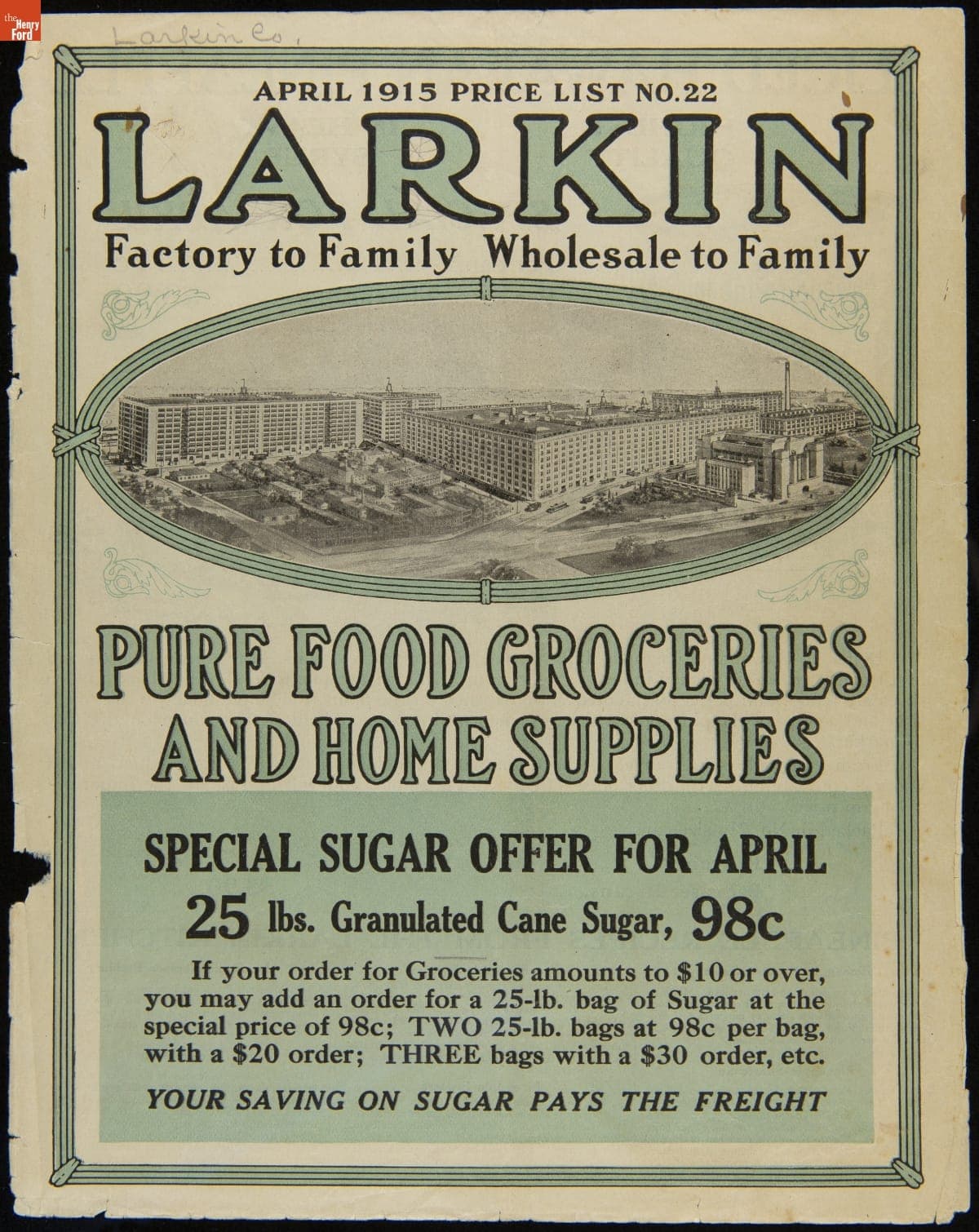 Larkin Company Trade Catalog, "Pure Food Groceries and Home Supplies," April 1915
