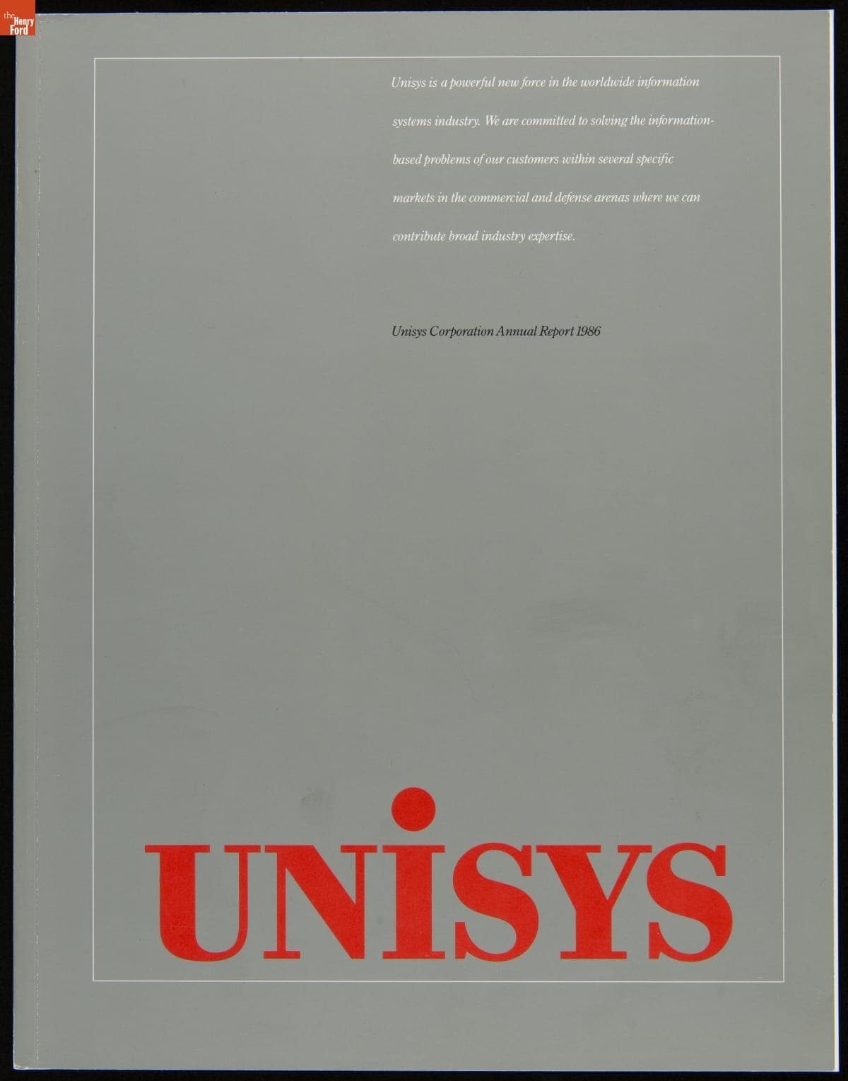 Unisys Corporation Annual Report, 1986