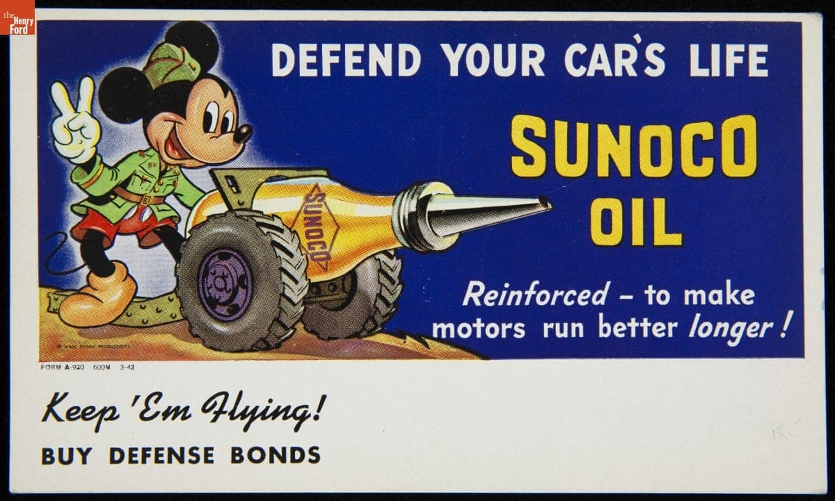 Advertising Card for Sunoco Oil and U.S. Defense Bonds, 1942