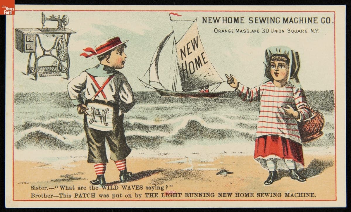 Trade Card for a Treadle Sewing Machine, New Home Sewing Machine Co., 1880-1900