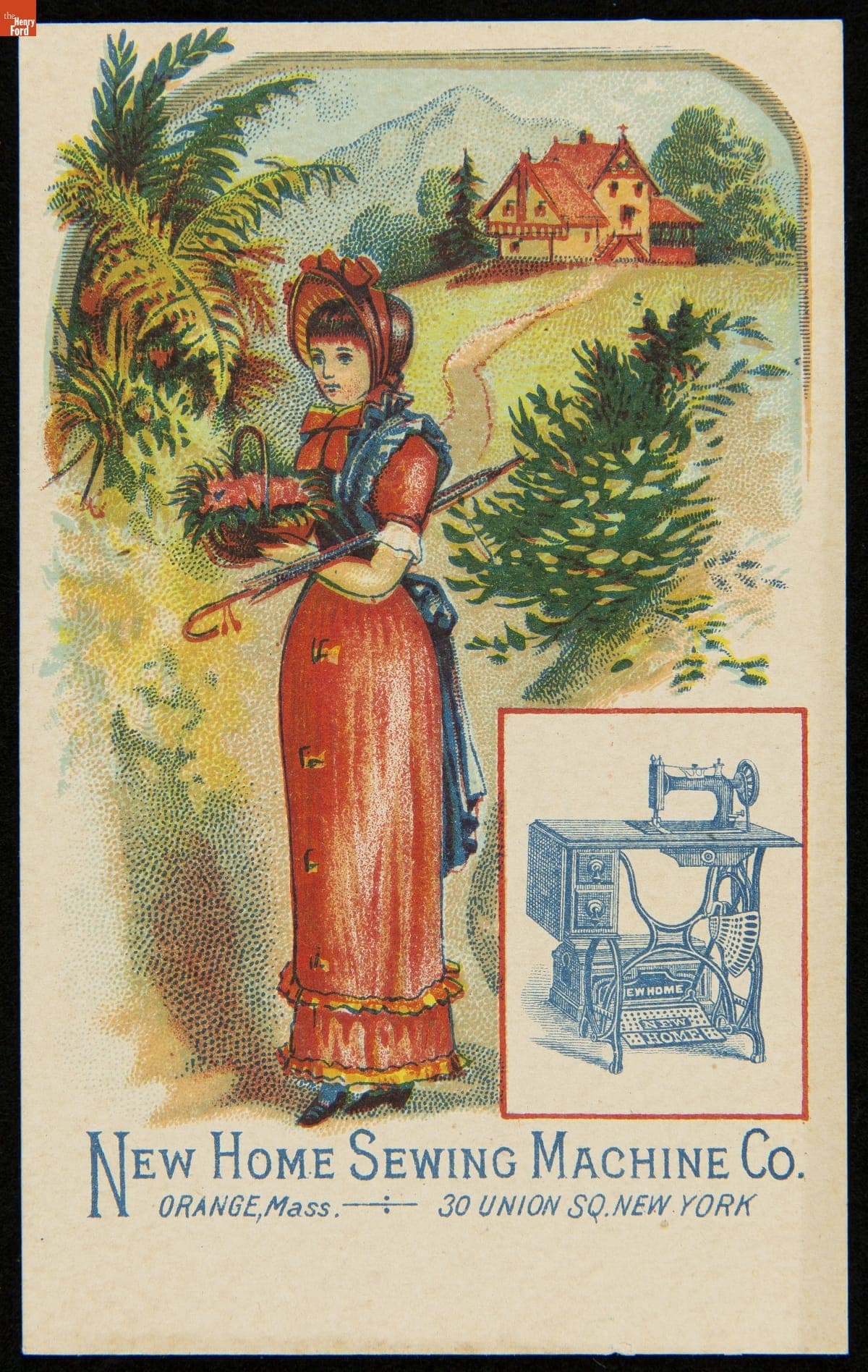 Trade Card for a Treadle Sewing Machine, New Home Sewing Machine Co., 1890-1900