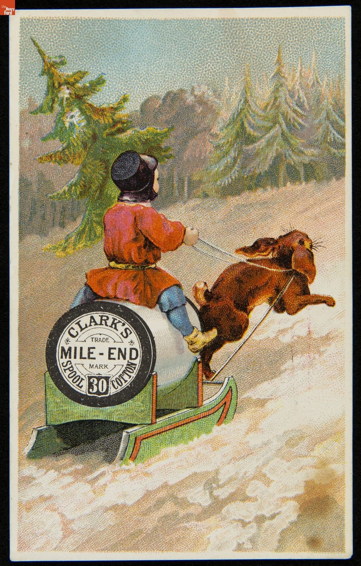 Trade Card for Clark's Mile-End Spool Cotton, Clark's O.N.T., 1880-1890