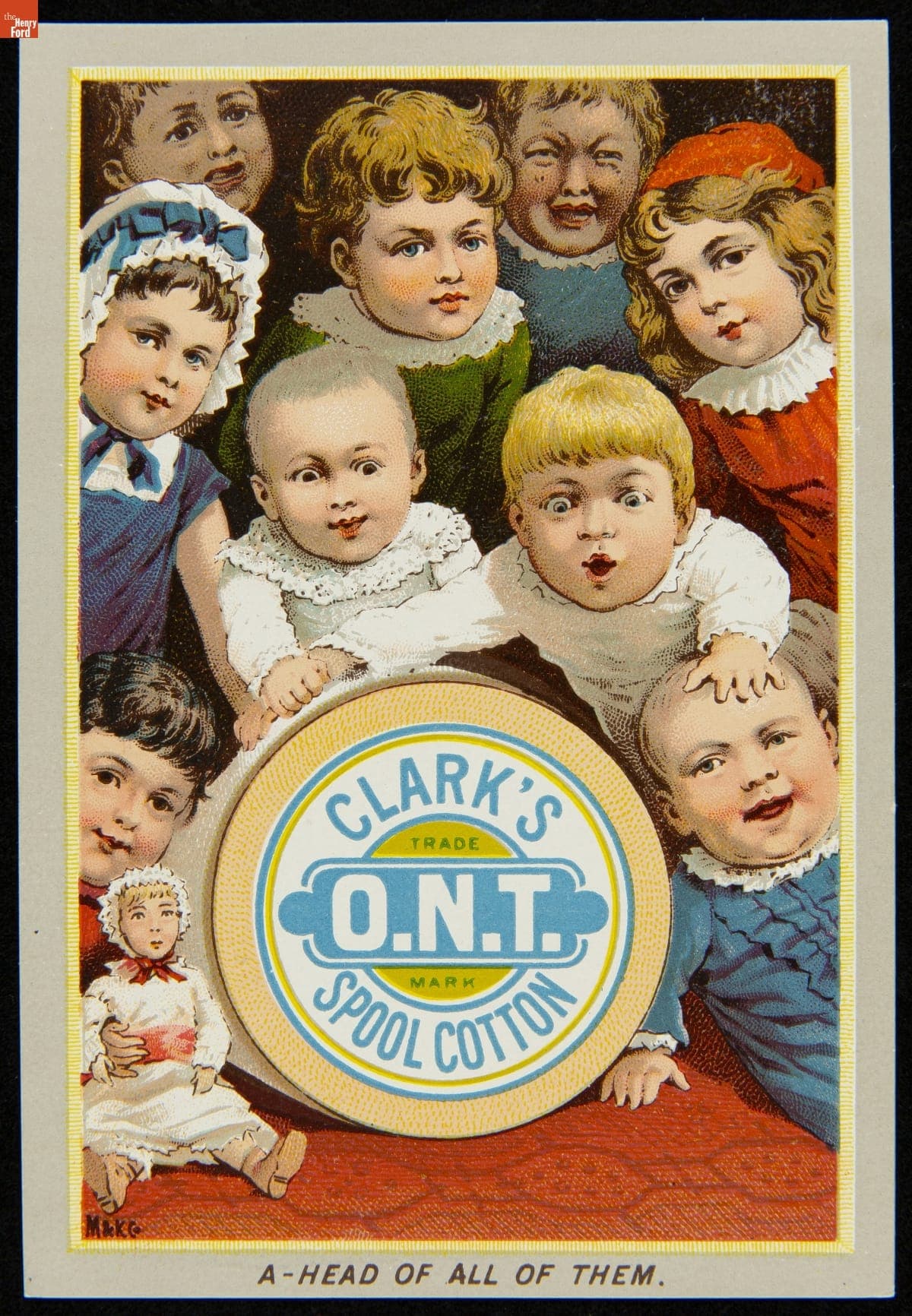 Trade Card for Clark's Spool Cotton, Clark's O.N.T., 1880-1890