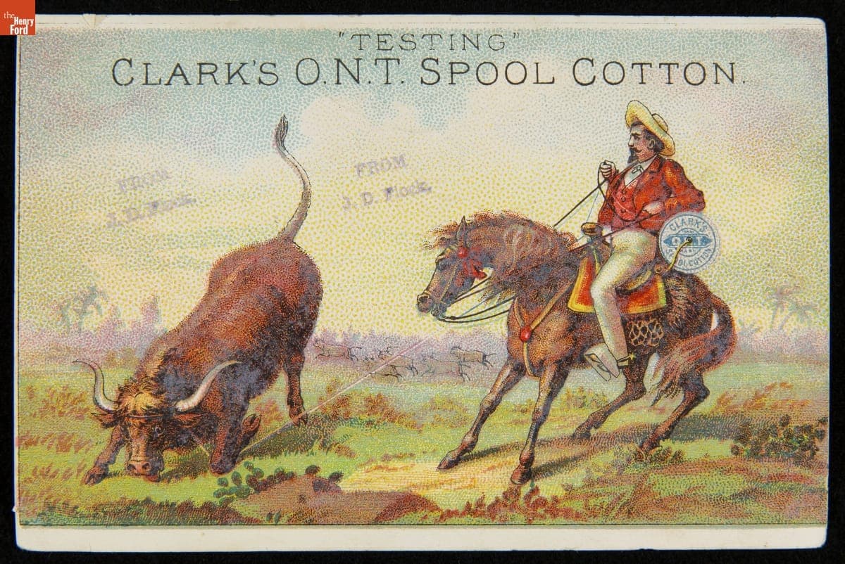 Trade Card for Clark's Spool Cotton, Clark's O.N.T., 1880-1890