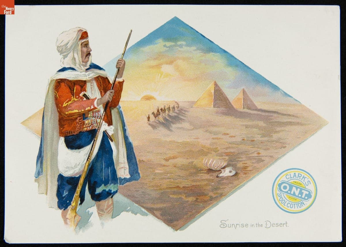 Trade Card for Clark's O.N.T. Spool Cotton Thread, 1880-1900