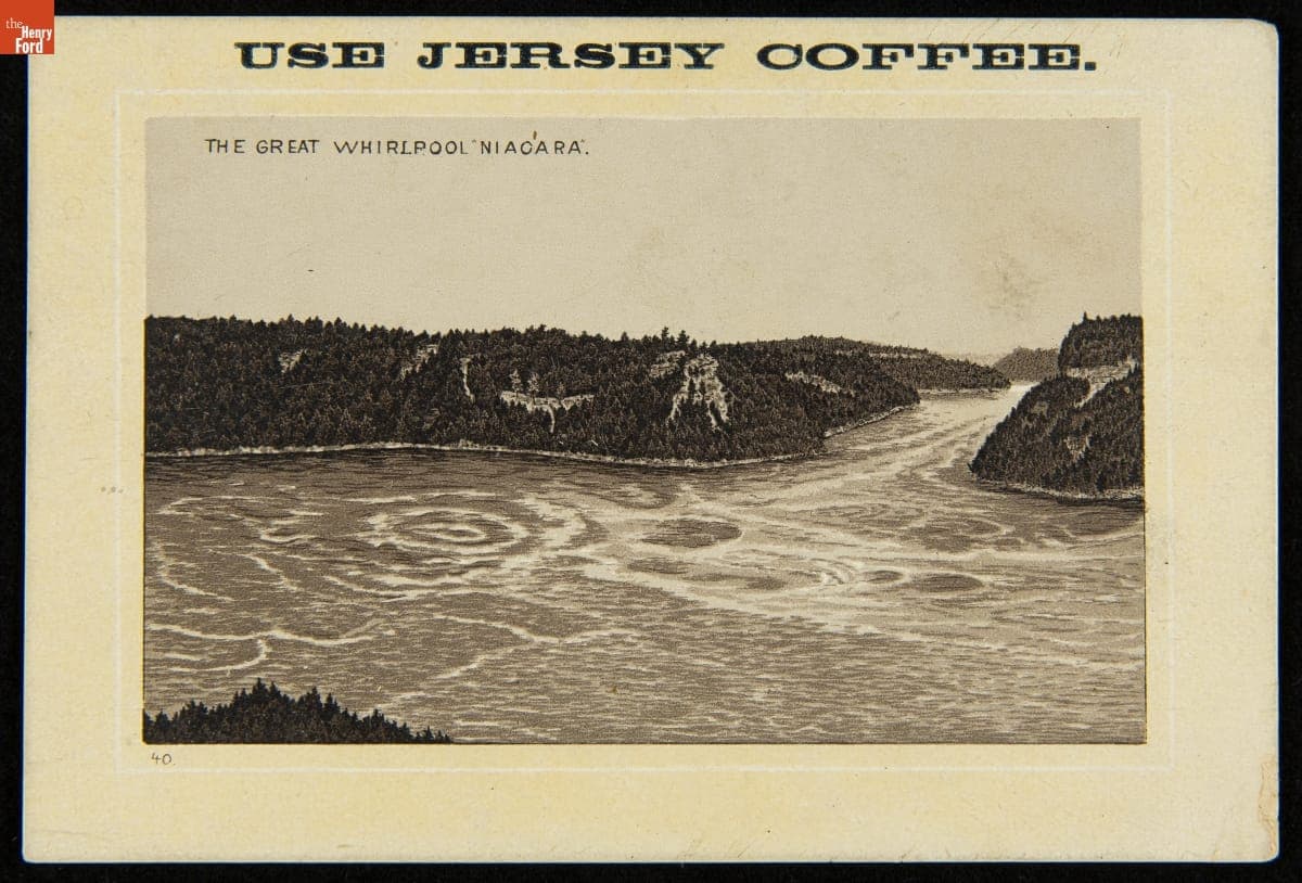 Trade Card for Jersey Coffee, "The Great Whirpool Niagara," Dayton Spice Mills Co., 1890-1895