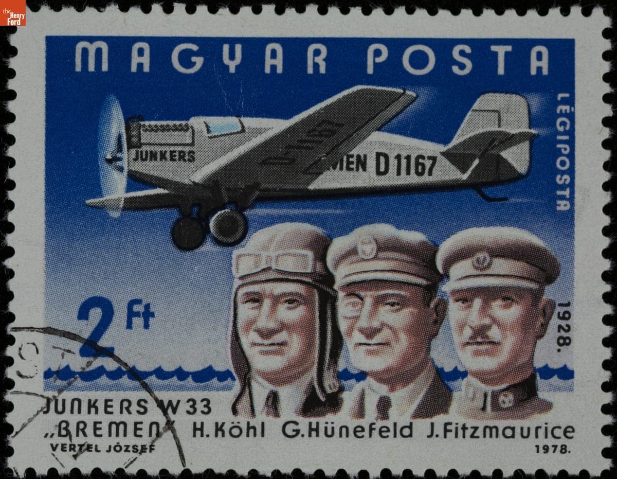 Commemorative Postage Stamp for the 50th Anniversary of the 1928 "Bremen" Transatlantic Flight