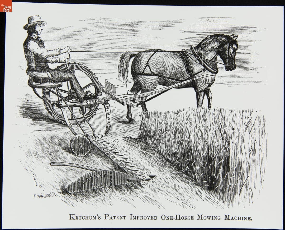 Ketchum's Patent Improved One-Horse Mowing Machine, 1859