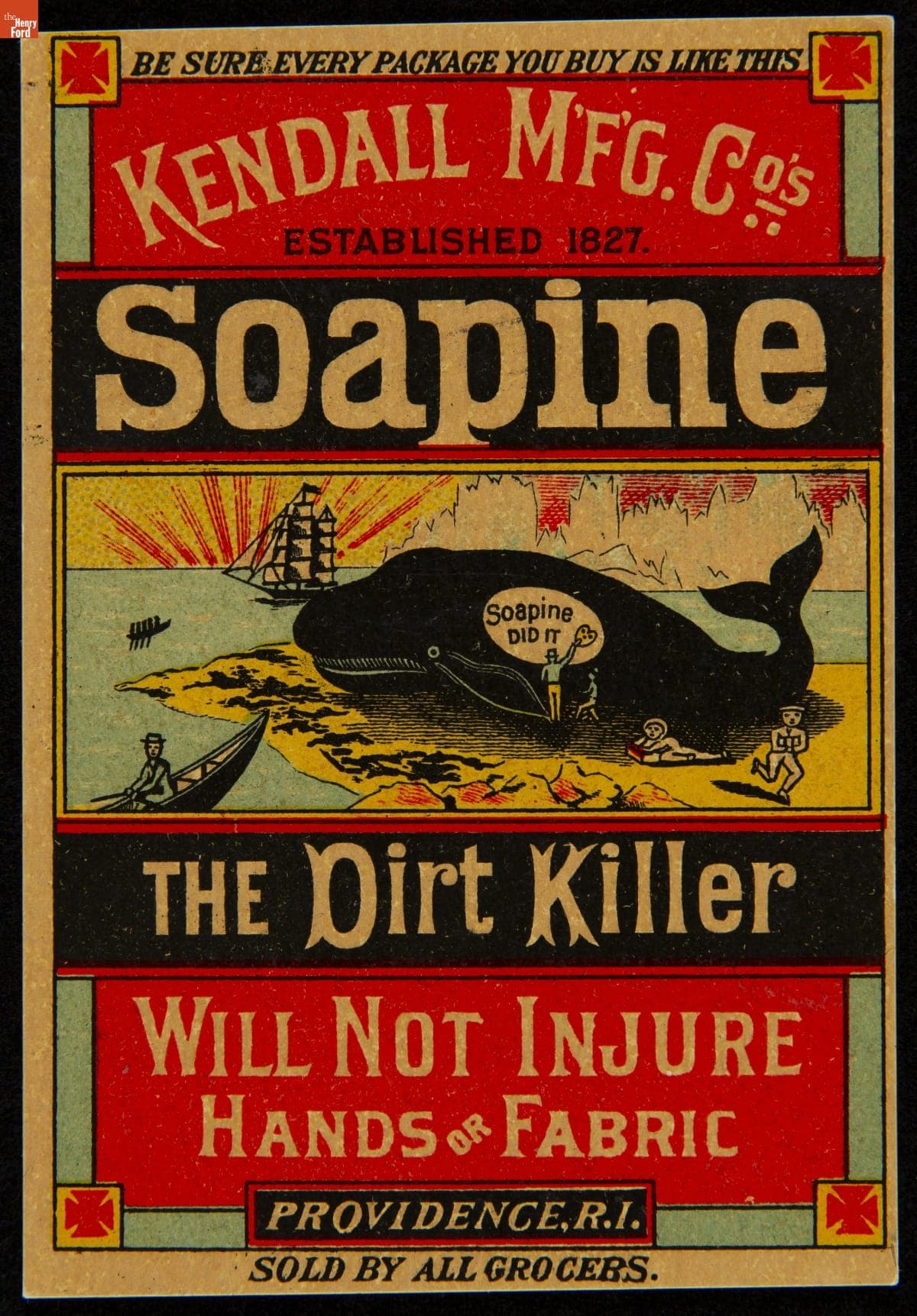 Trade Card for Soapine, Kendall Mfg. Co., "The Dirt Killer," 1880-1900