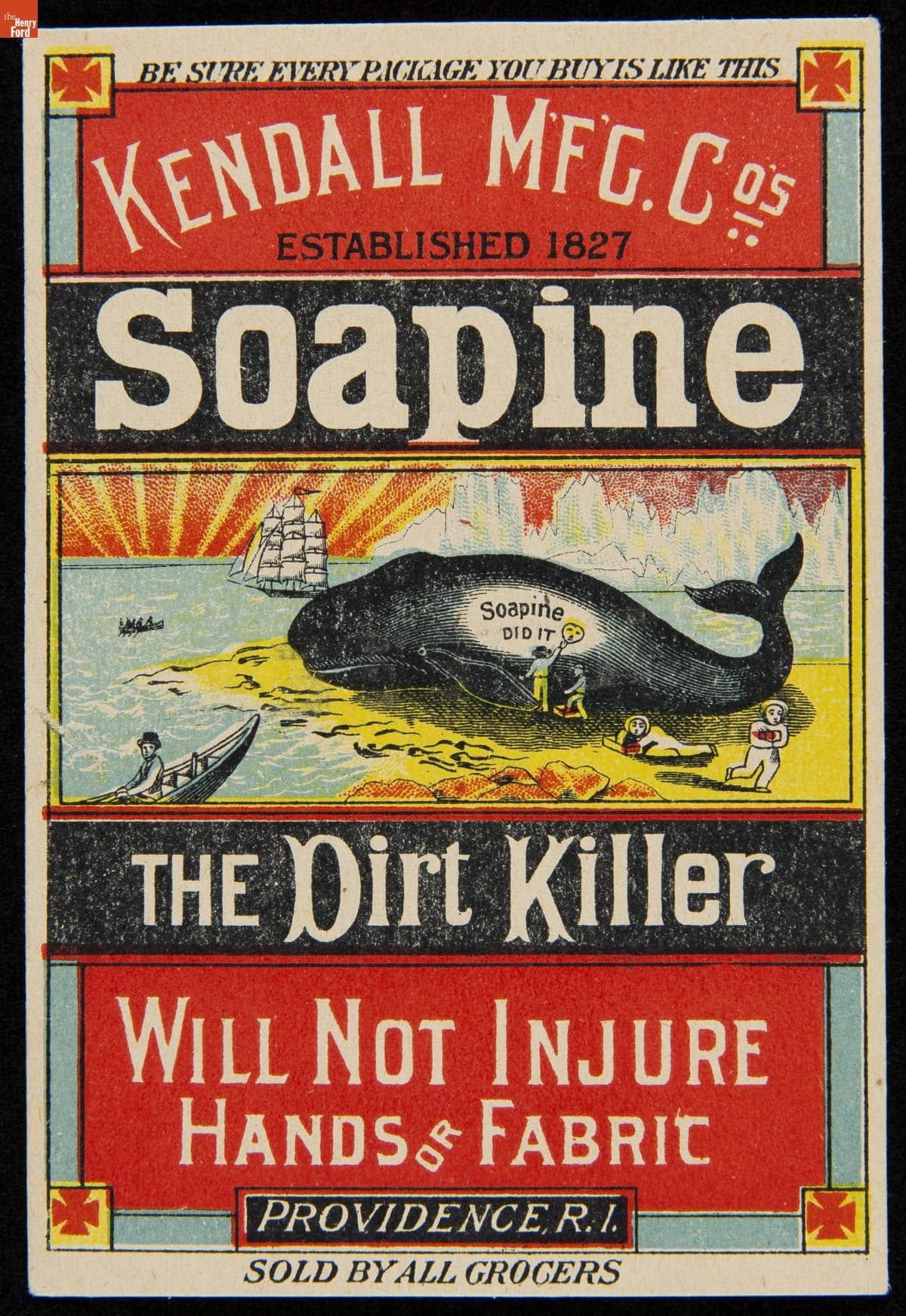 Trade Card for Soapine, Kendall Mfg. Co., "The Dirt Killer," 1880-1900
