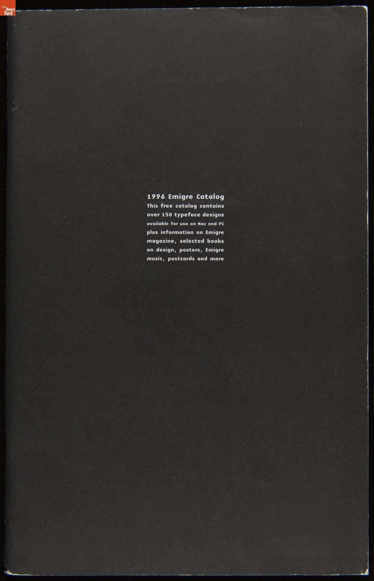 Mail Order Catalog, "1996 Emigre Catalog," 1996