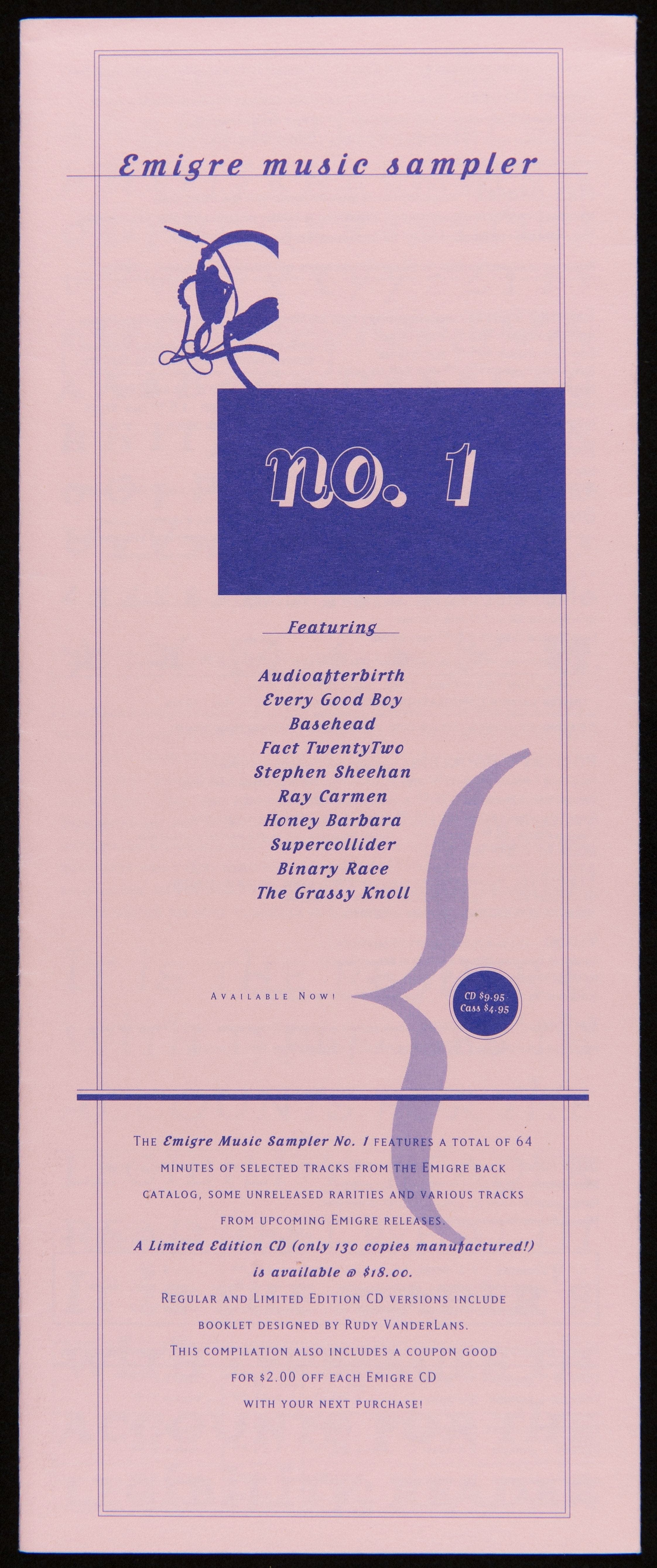 Mailer, "Emigre Music Sampler No. 1," 1991