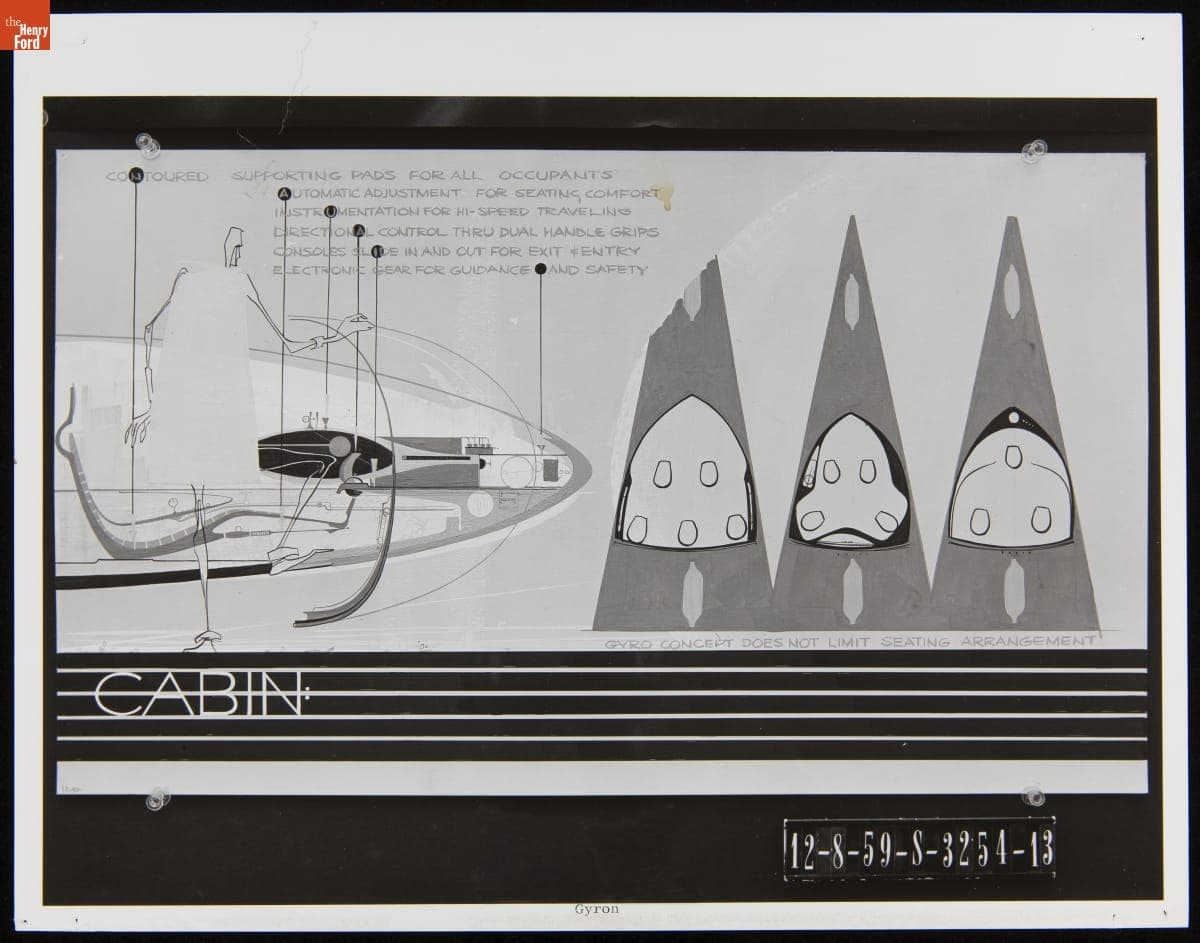 Drawings of the Ford Gyron, "Cabin," 1959-1961