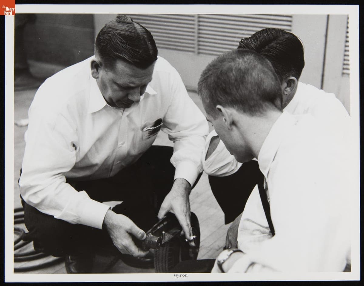 Employees Analyzing the Ford Gyron's Support Wheels, 1959-1961