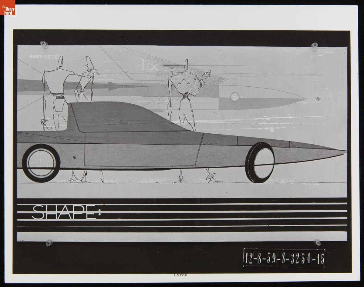 Drawing of the Ford Gyron, "Shape," December 1959