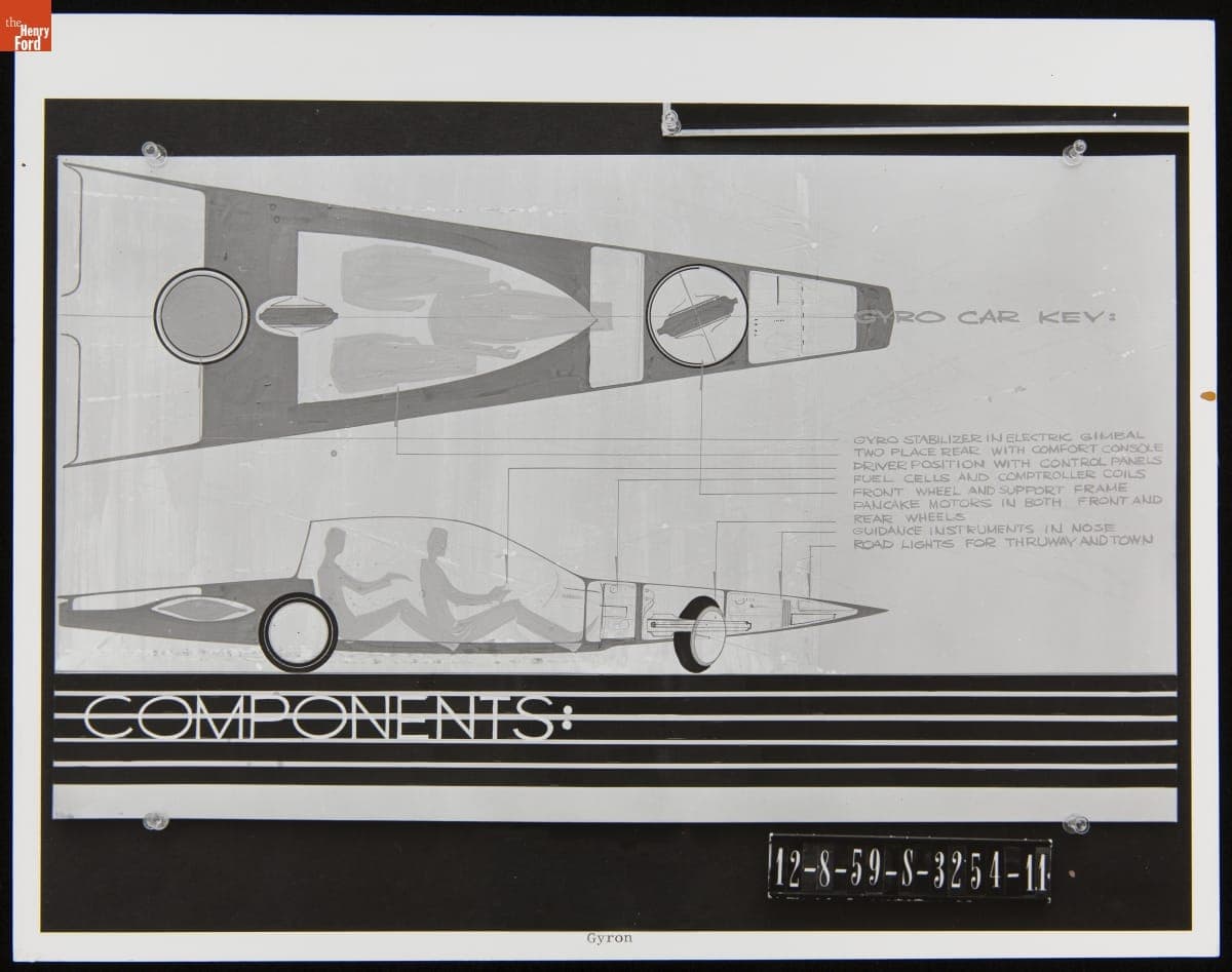 Drawings of the Ford Gyron, "Components," 1959-1961