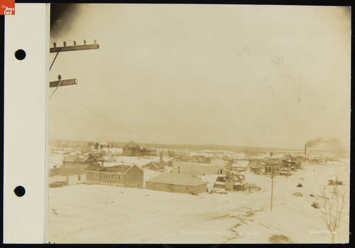 Aerial View of Ford Motor Company Branch in L'Anse, Michigan, January 30, 1924