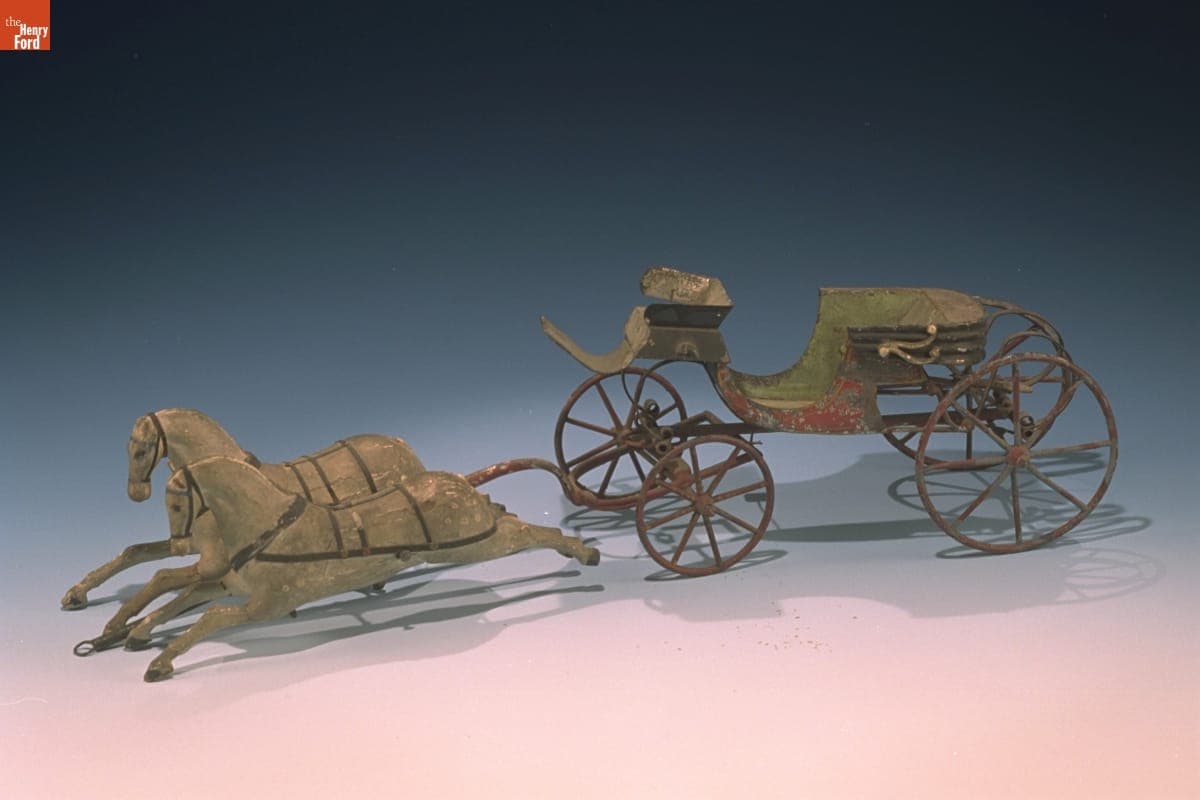 Toy Horse Drawn Carriage, 1860-1880