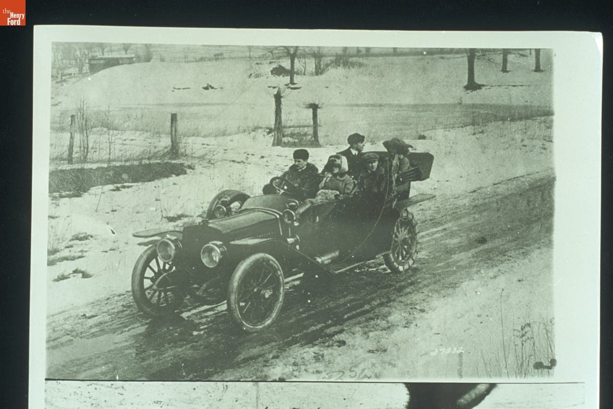 Driving on Winter Roads, circa 1915