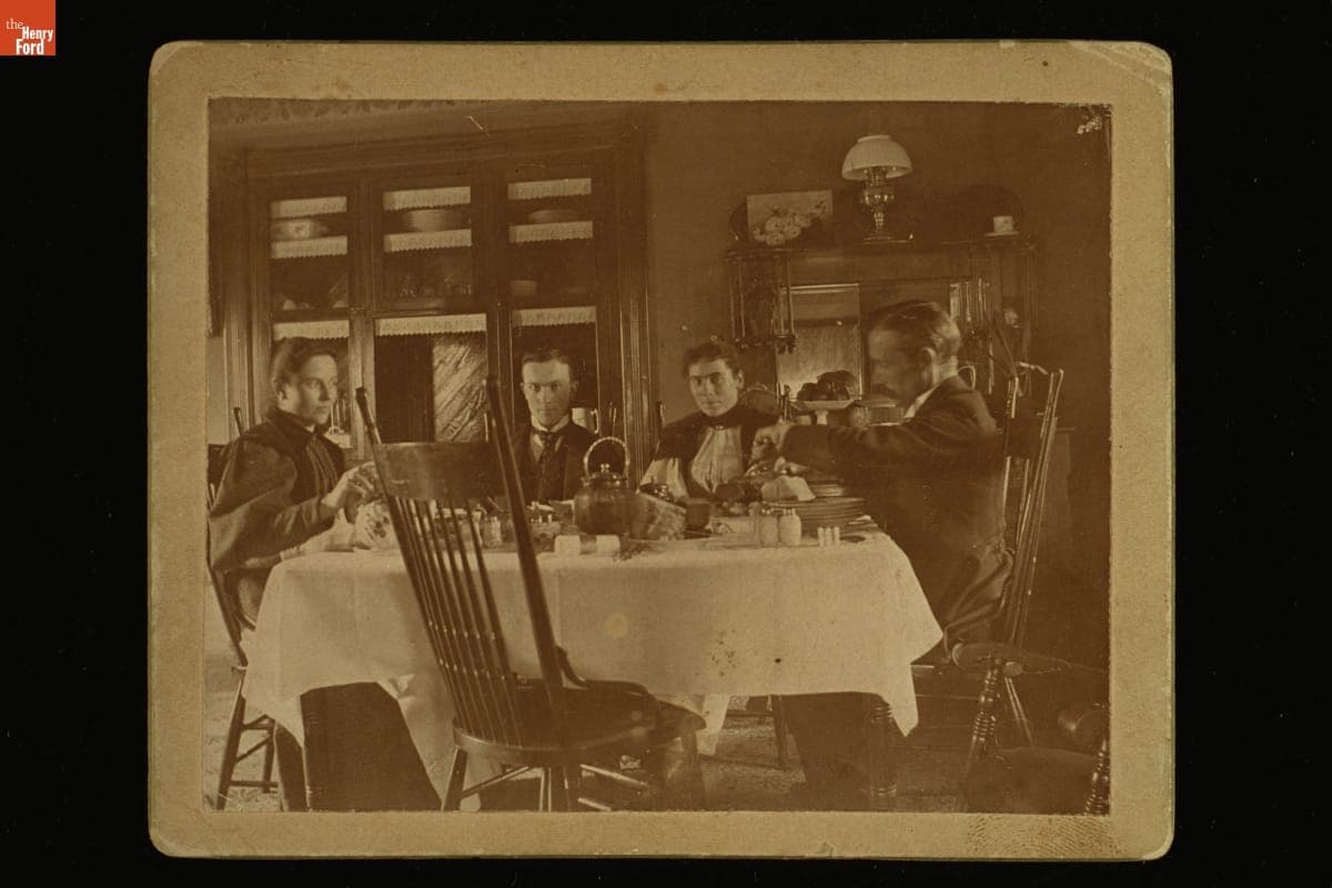 Two Couples Dining, "Dinner Scene at Font Grove," 1895