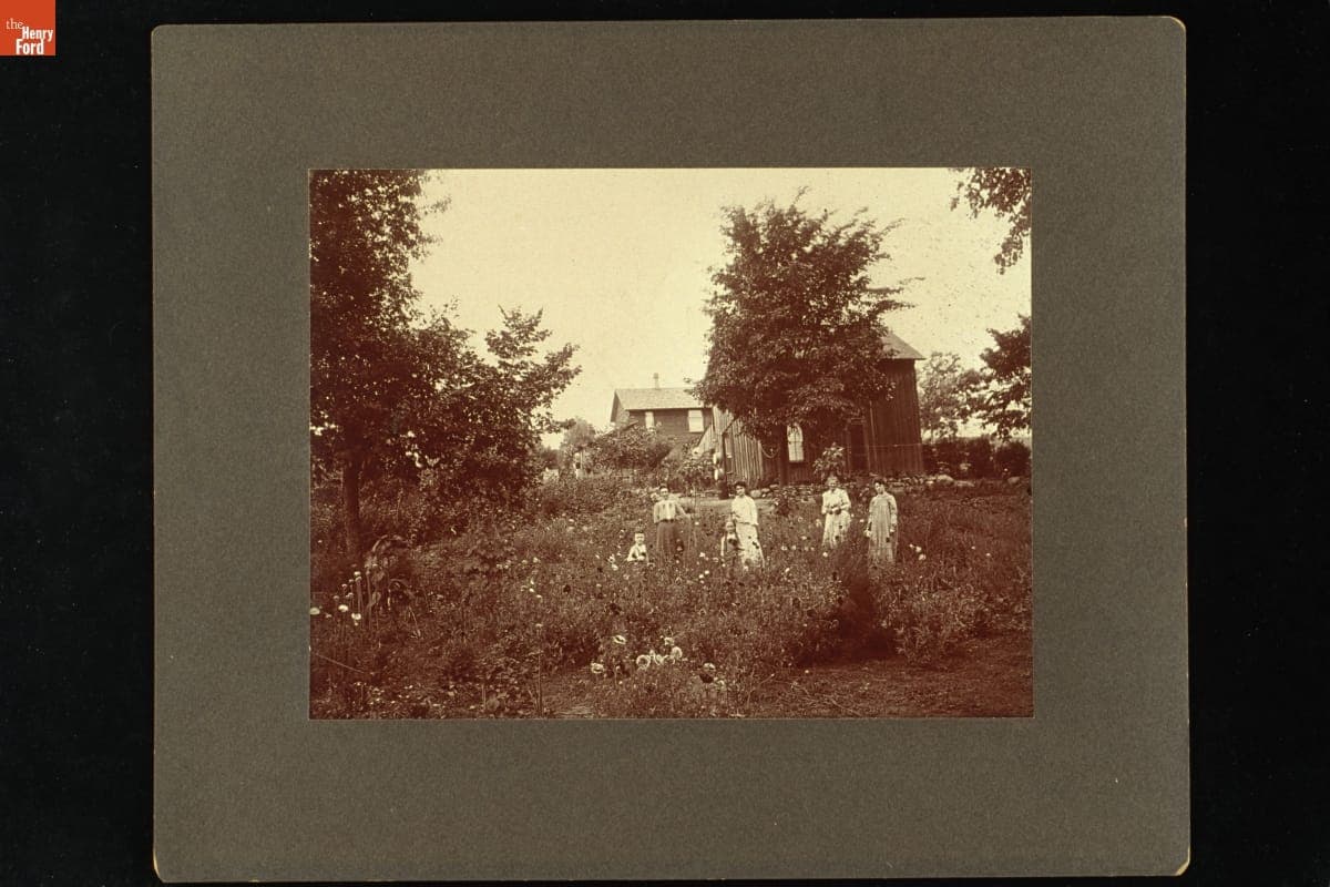 Women and Children in a Field of Flowers, circa 1900
