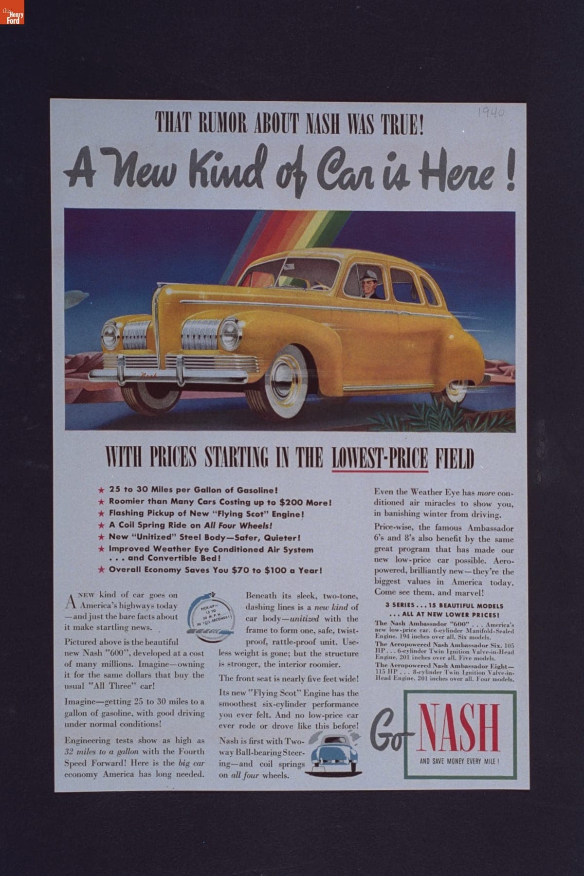 That Rumor about Nash Was True! A New Kind of Car is Here!, October 14, 1940
