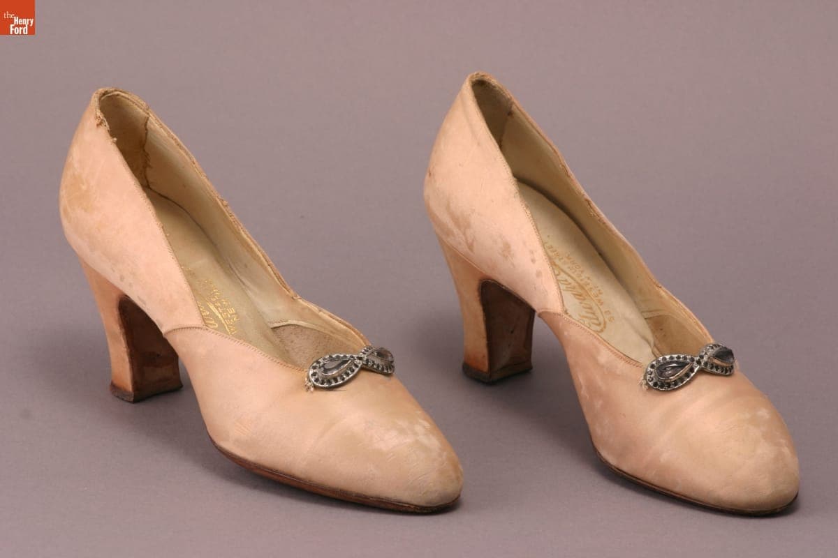 Satin Pumps, Worn by Elizabeth Parke Firestone, 1925-1930